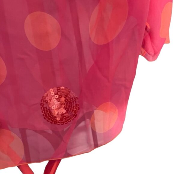 Genny Women's Pink Coral Sequin Top and Pants Set Made in Italy Designer 12 EUC - Picture 8 of 16